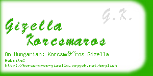 gizella korcsmaros business card